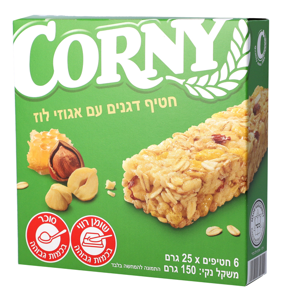 חטיף דגנים עם אגוזים קורני 150 גרם - מידע תזונתי