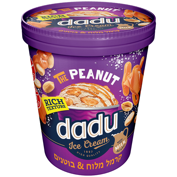 גלידה שמנת וניל עם קרמל מלוח ובוטנים מקו - מידע תזונתי
