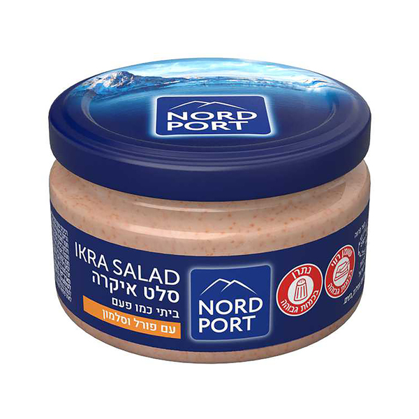 NORD PORT סלט איקרה עם פורל וסלמון מעושנים 180 גרם