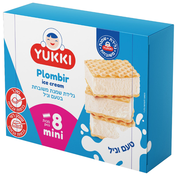 מאגדת גלידת שמנת משובחת YUKKI וניל סנדוויץ' 400 גרם