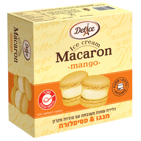 גלידת שמנת משובחת MACARON דליס  מנגו- פס - מידע תזונתי