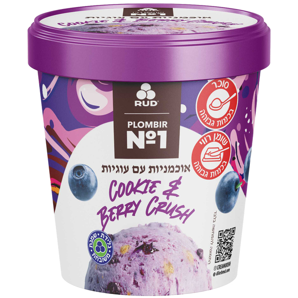גלידת שמנת משובחת COOKIE BERRY אוכמניות עוגיות פיינט 330 גר'