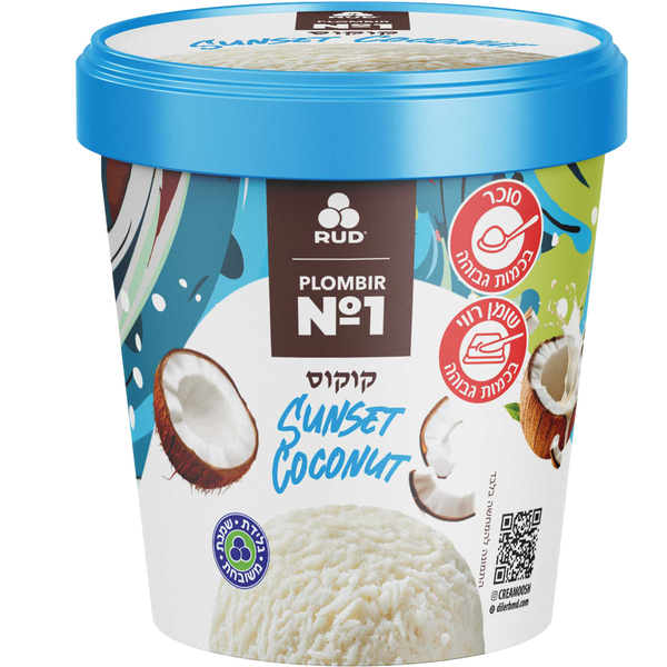גלידת שמנת משובחת SUNSET COCONUT קוקוס פיינט 330 גר'