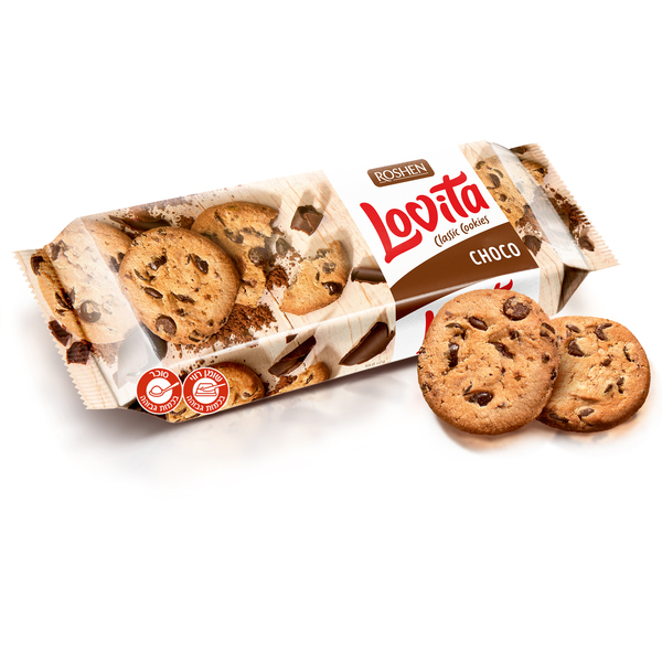 עוגיות שוקוצ'יפס LOVITA עם חתיכות שוקולד 150 גרם