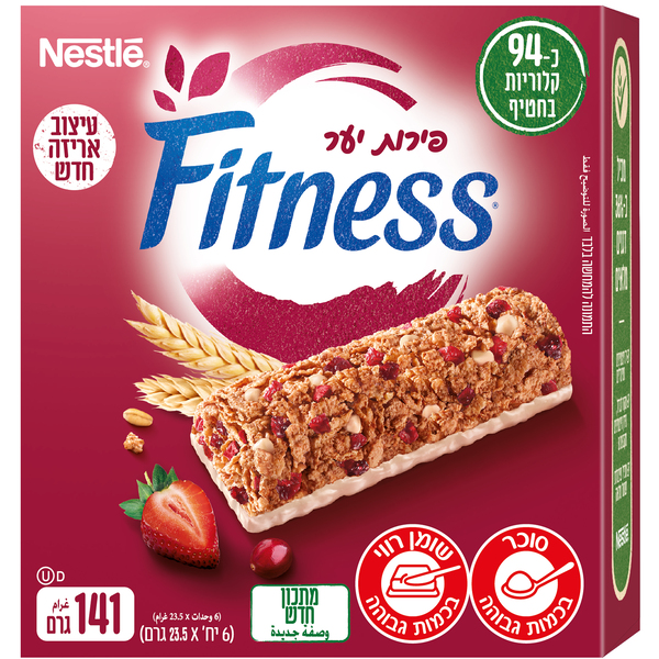 פיטנס - חטיף דגנים פירות יער 23.5 גרם * שישייה