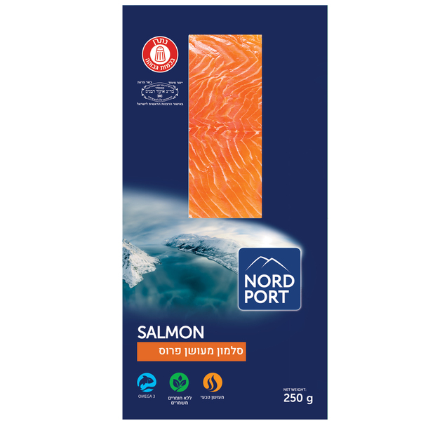 פילה סלמון מעושן פרוס מצונן 250 גרם NORD PORT