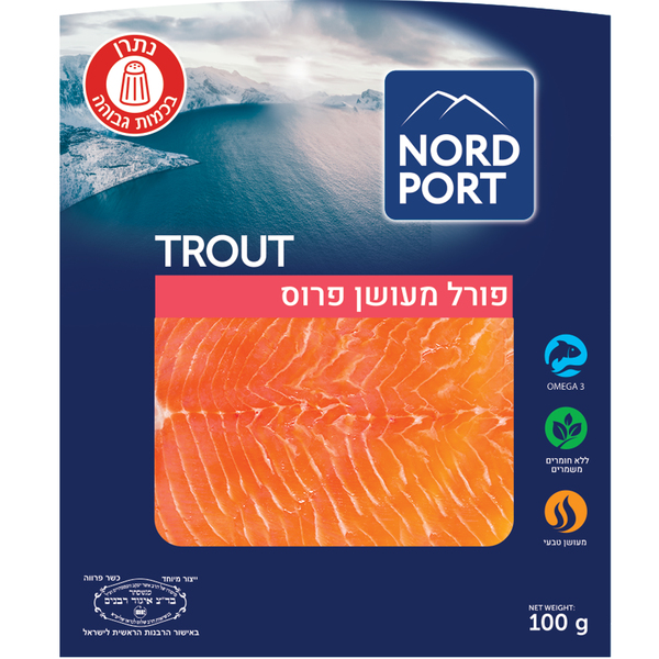 פילה פורל מעושן פרוס מצונן 100 גרם NORD PORT