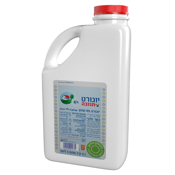 כד יוגורט תנובה 4% שומן 3 ליטר