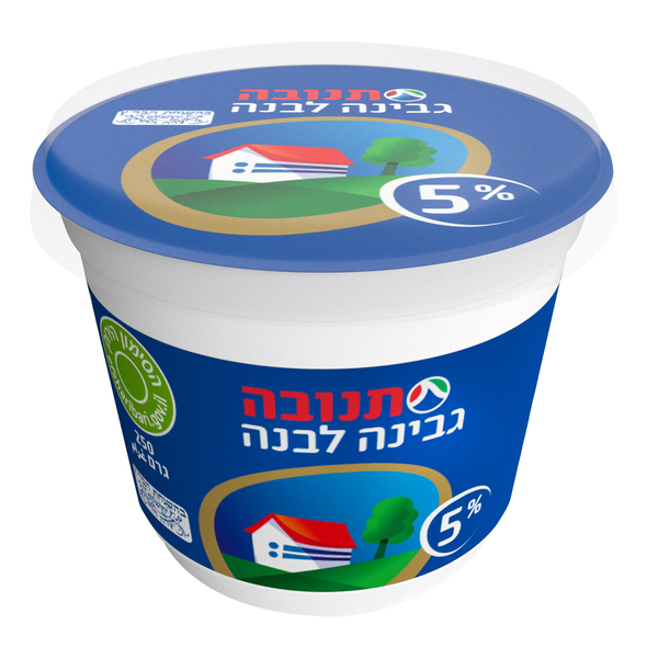 גבינה לבנה רכה 5% תנובה 250ג' מהדרין