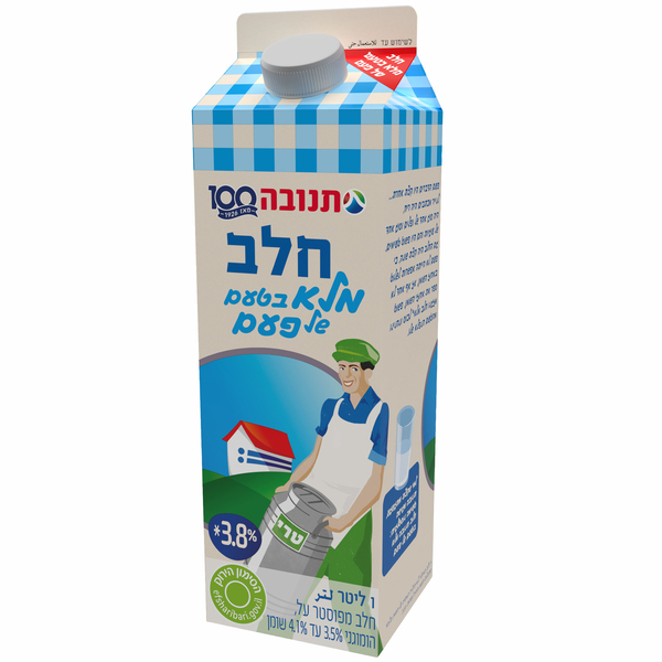חלב מלא בטעם של פעם 3.4% תנובה קרטון 1 ל'
