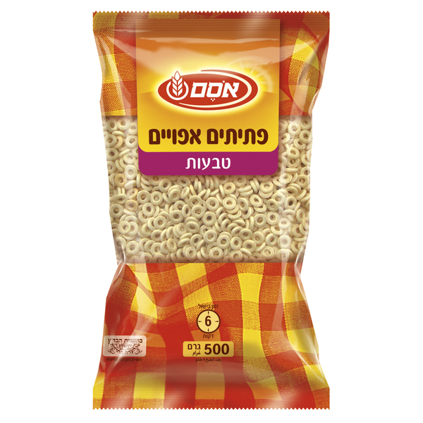 אסם פתיתים אפויים טבעות 12*500גרם