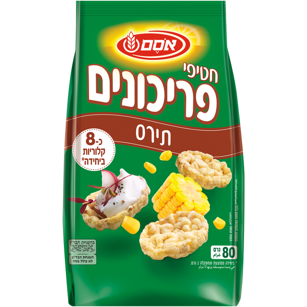חטיפי פריכונים תירס שומשום אסם 80 גרם