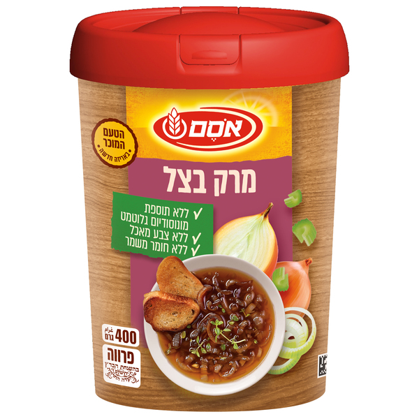אבקת מרק עוף בצל ר.טבעיים אסם 400 גרם