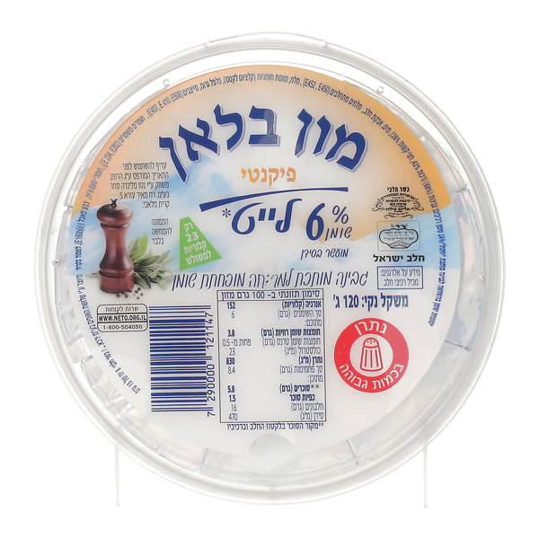 מון בלאן גבינה מותכת למריחה פיקנטי 6% לייט
