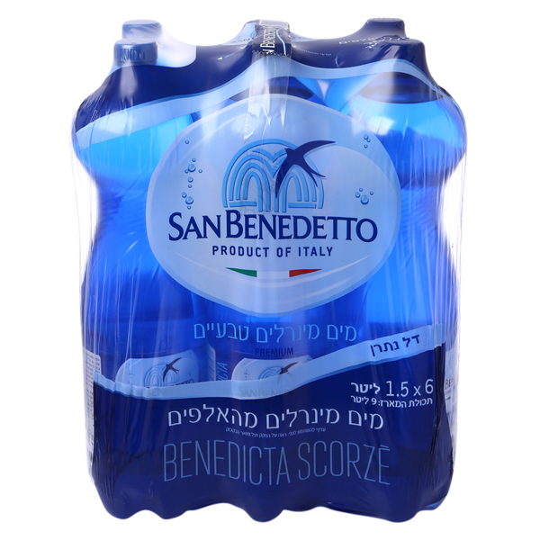 שישיית מים מינרליים סן בנדטו 1.5 ליטר