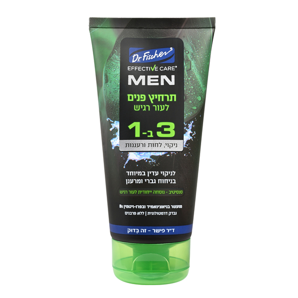 ד"ר פישר - אפקטיב קר מן ג'ל ניקוי לפנים לעור רגיש 3 ב-1 150 מ"ל