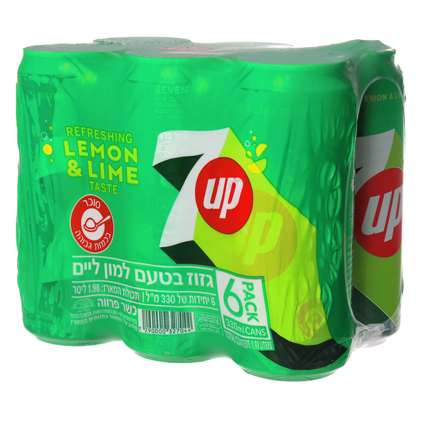 סבן אפ פחית צרה שישייה 330X6 מ"ל