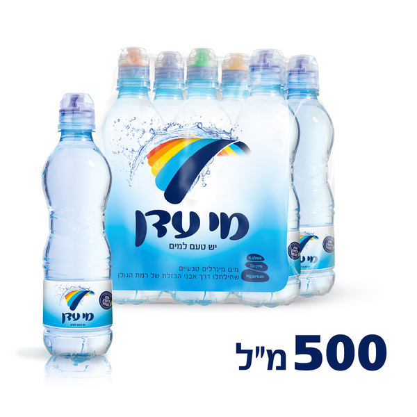 שישיית מים מינרליים מי עדן פקק ספורט 500 מ"ל
