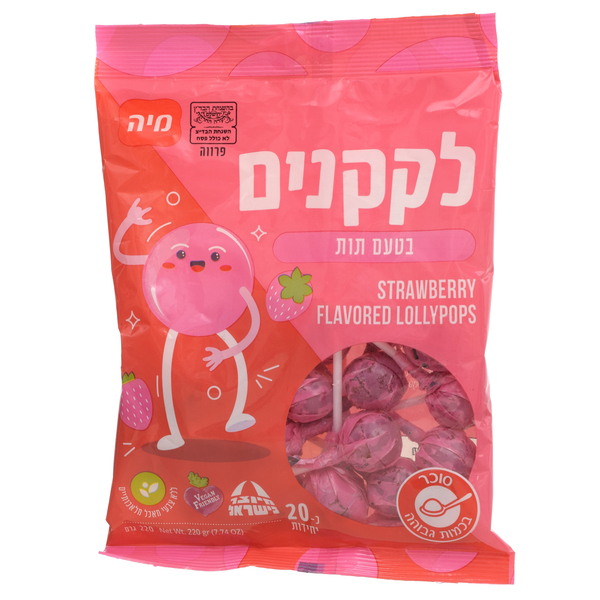 לקקנים סוכריה על מקל מיה 220 גרם - מידע תזונתי
