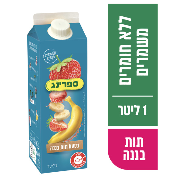 קרטונית נקטר ספרינג תות בננה 1 ליטר