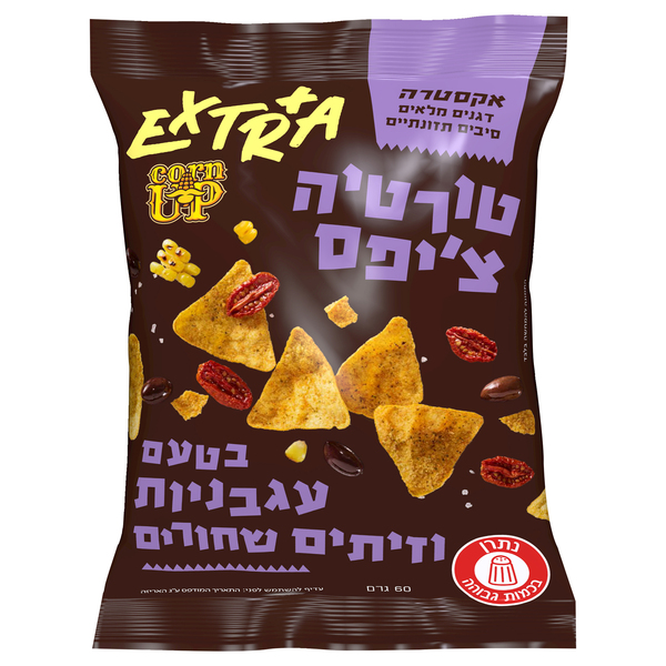 אקסטרה טורטייה צ'יפס בטעם עגבניות וזיתים - מידע תזונתי