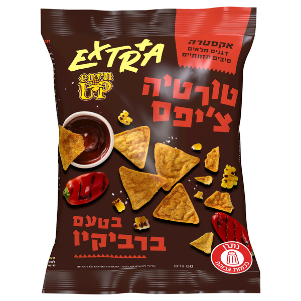 אקסטרה טורטיה צ'יפס בטעם ברביקיו 60 גרם - מידע תזונתי