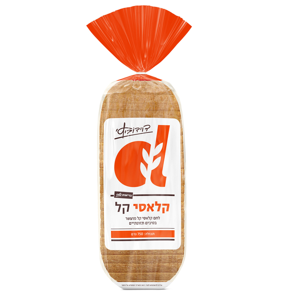 לחם אחיד קל מאפיית דוידוביץ 750 גרם - מידע תזונתי
