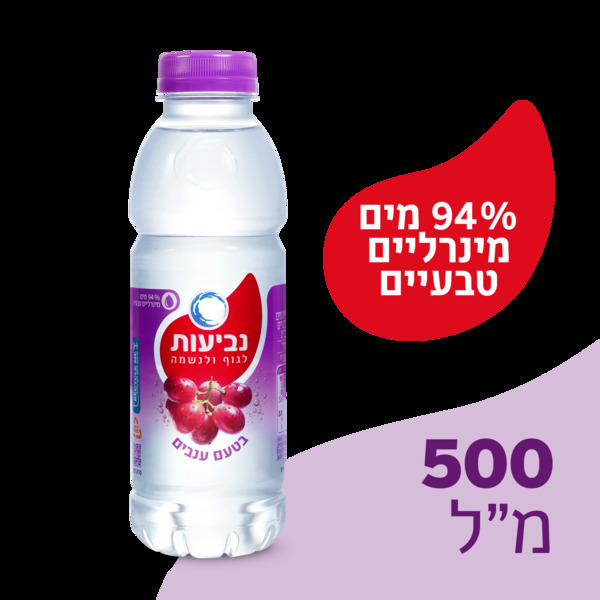 נביעות פלוס בטעם ענבים בקבוק אישי