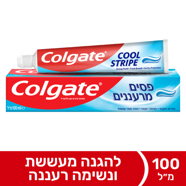 קולגייט - משחת שיניים אדומה ג'ל פסים מרעננים 100 מ"ל