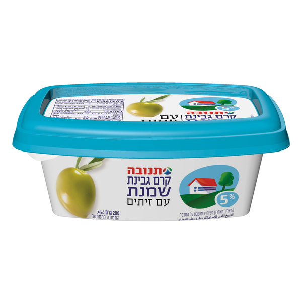 קרם גבינת שמנת 5% עם זיתים ירוקים 200 ג' תנובה