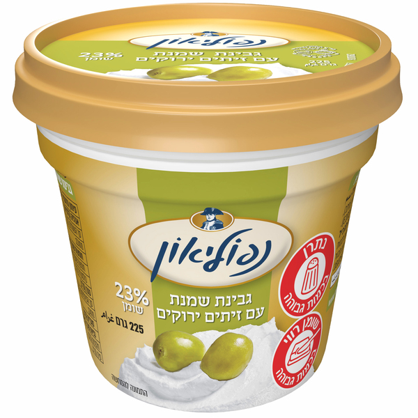 גבינת שמנת 24% עם זיתים ירוקים 225 ג' נפוליאון