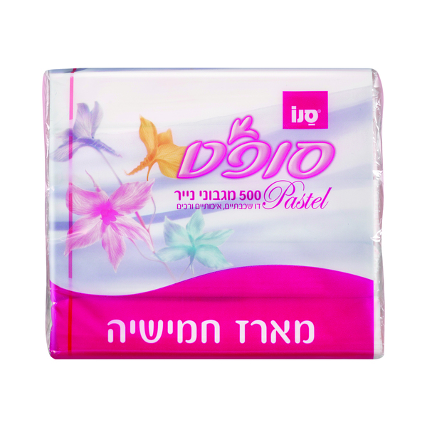 ממחטות טישו צבעוניים סנו סופט 5 יח' *100דף