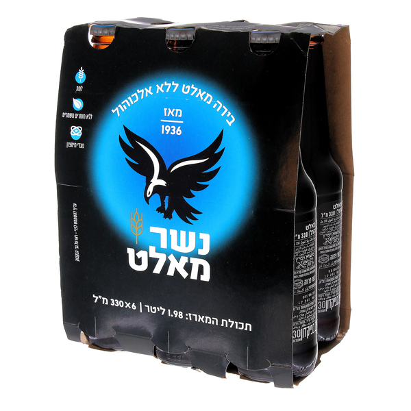 שישיית בירה נשר מאלט בקבוק 330 מ"ל
