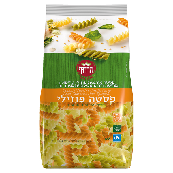 פוזילי טריקולור אורגני הרדוף 500 גרם - מידע תזונתי
