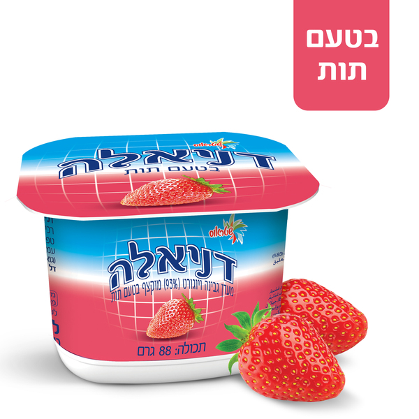 מעדן גבינה ויוגורט בטעם תות 5% שומן 88 ג' דניאלה