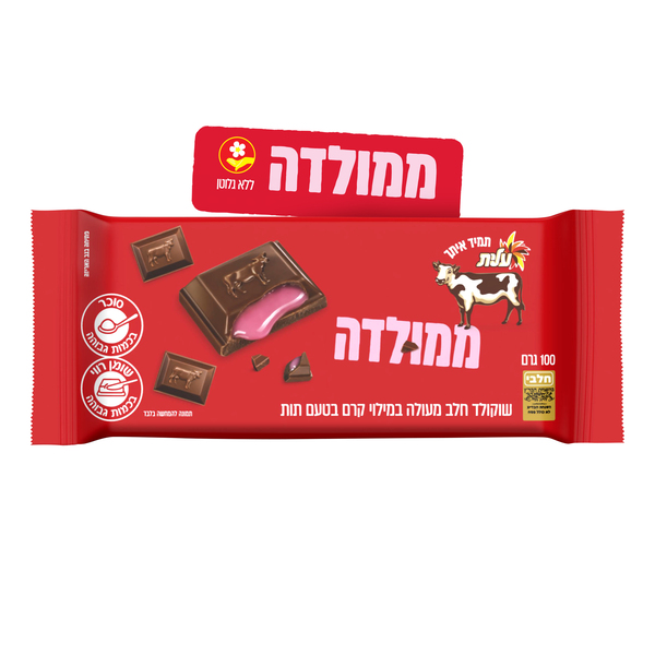 שוקולד ממולדה פרה במלוי תות מגדים 100 ג' עלית