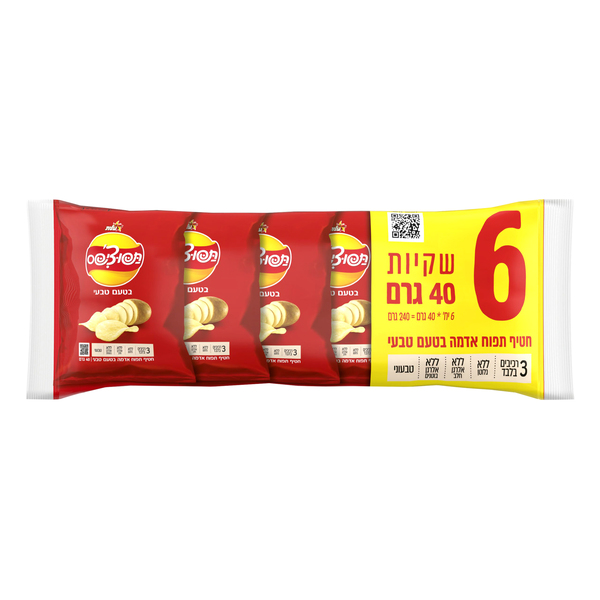 מארז תפוצ'יפס טבעי 240 גרם 6 יחידות