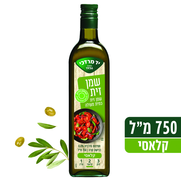 שמן זית כתית מעולה תיבול עדין 750 מ"ל יד מרדכי