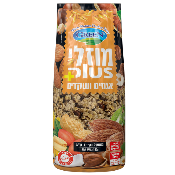 מיזלי קרנצ'י 1 ק"ג שקדים.