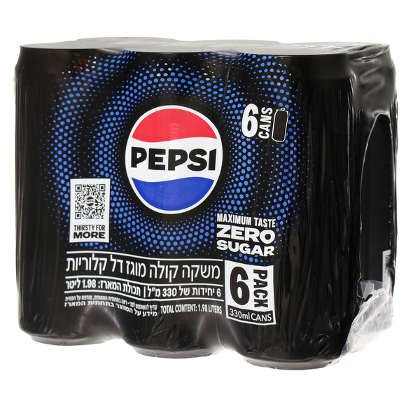 שישייה פפסי ZERO פחית צרה 330X6 מ"ל