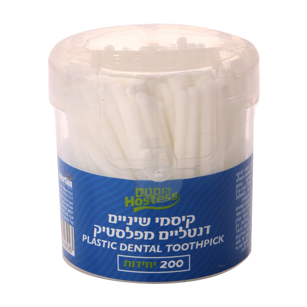 קיסמי שיניים דנטאליים מפלסטיק 200 יחדות בחבית