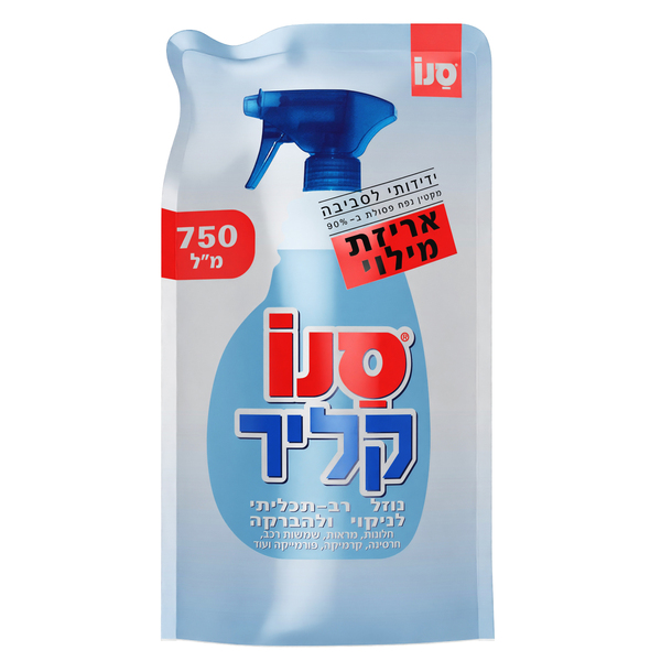 קליר שקית מילוי לניקוי חלונות סנו 750 מ"ל
