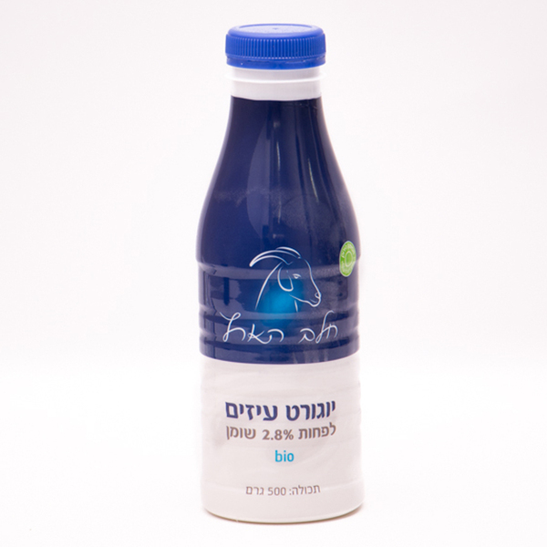 יוגורט עיזים טבעי בבקבוק חלב הארץ 500 מ"ל
