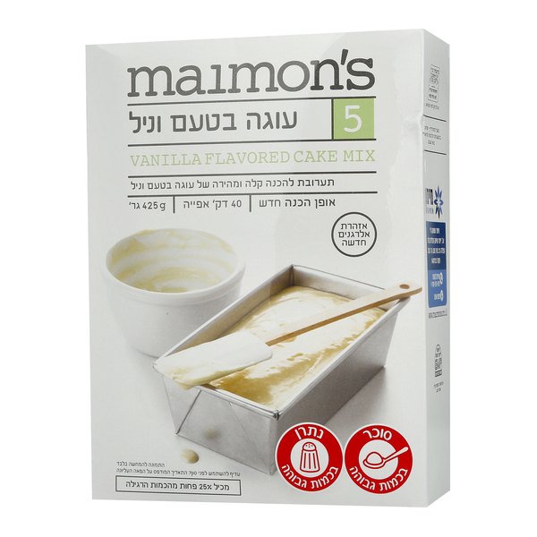 תערובת עוגת וניל מימונס 425 גרם