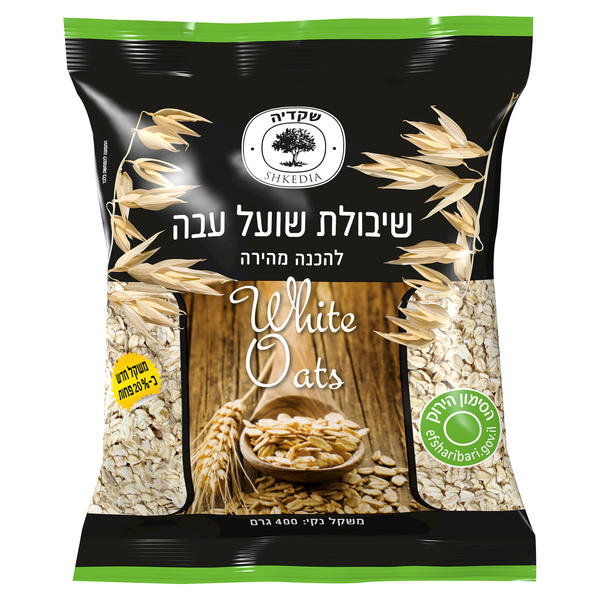 שיבולת שועל עבה בשקית שקדיה 400 גרם