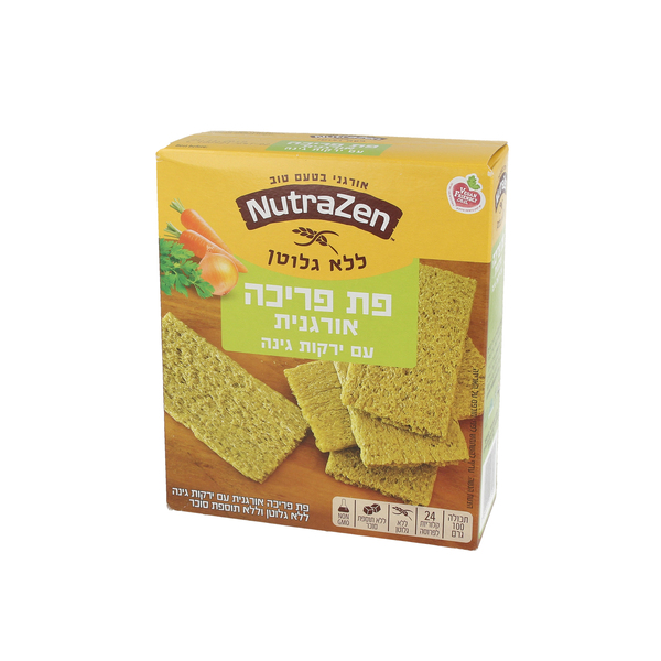 נוטרה זן פת פריכה אורגנית עם ירקות גינה - מידע תזונתי
