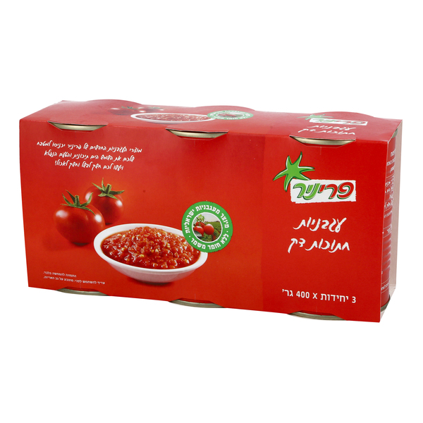 פריניר עגבניות חתוכות דק שלישייה 400X3 גרם