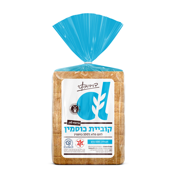 לחם מלא כוסמין 100% 600 דויידוביץ גרם - מידע תזונתי
