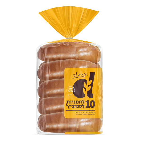 10 לחמניות לסנדוויץ דוידוביץ  750 גרם - מידע תזונתי