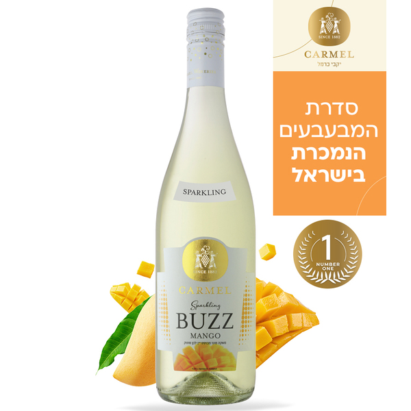 משקה מוגז מבוסס יין לבן מתוק BUZZ מנגו